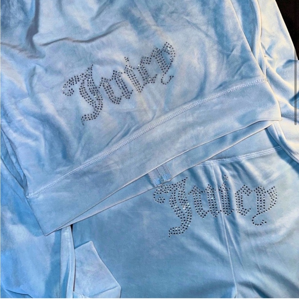 Juicy Couture Velour Track Suit Frosted Light Blue medium